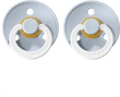 BIBS Set Van 2 Glow In The Dark Spenen / BABY BLUE | T1 / Maat 1 - 0-6 Maanden | Fopspeen Newborn