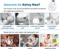 Kolvy® Max Draadloze Elektrische Borstkolf - Intelligente Kolfapparaten - Handsfree Breast Pump - USB Oplaadbaar - Professioneel - LCD Scherm - Incl. 3 Maten -Zuigelingenvoeding 1200x977 3