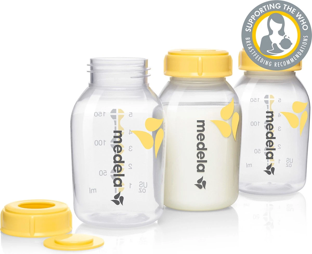 Medela Moedermelkflesje Afkolven Bewaren Invriezen Voeden Medela Fles - 150 Ml - 3 Stuks 3 Medela Moedermelkflesje Afkolven Bewaren Invriezen Voeden Medela Fles - 150 Ml - 3 Stuks