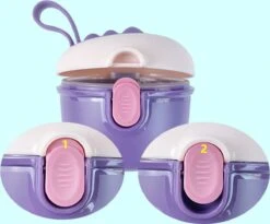 Babyvoeding Dispenser - Baby Melkpoeder Doseer Box - Reisbox - Opbergdoos Voor Voeding - Dispenser Met Schep 440ML - Paars -Zuigelingenvoeding 1200x996