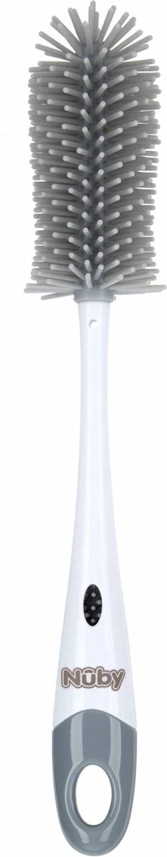 Nuby - Silicone Flessenborstel Met Houder - Grijs 5 Nuby - Silicone Flessenborstel Met Houder - Grijs - Afbeelding 3