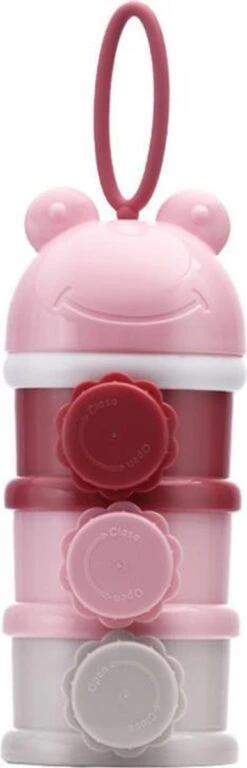 Melkpoeder Toren - Babyvoeding Bewaarbakjes - Melkpoeder Doseerdoosjes - Kraam Cadeau - BPA Vrij / ROZE