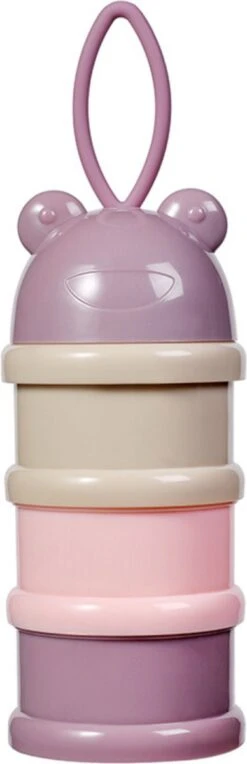 Merkloos Melktoren - Bewaarbakjes Babyvoeding - 3 Laags - Melkpoeder Doseerdoosjes - Melkpoeder Toren - Melkpoeder Bewaarbakjes - Verdeeldoos - Melk Poeder Dispenser - Melkpoeder Reisbox - Babyvoeding Bewaarbox - Roze