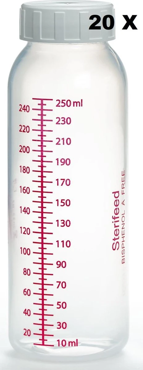 Sterifeed: Moedermelk Bewaar Fles 20 Stuks 250 Ml (plastic) 3 Sterifeed: Moedermelk Bewaar Fles 20 Stuks 250 Ml (plastic)