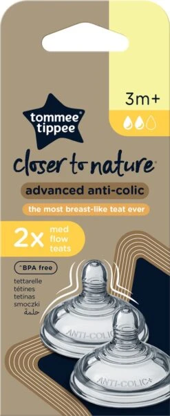 Tommee Tippee Advanced Anti-Colic Zuigfles Spenen, Borst-achtig, Zacht Silicone, Normale Uitstroomsnelheid, 3m+, Verpakking Van 2 18 Tommee Tippee Advanced Anti-Colic Zuigfles Spenen, Borst-achtig, Zacht Silicone, Normale Uitstroomsnelheid, 3m+, Verpakking Van 2 -Zuigelingenvoeding 492x1200 1