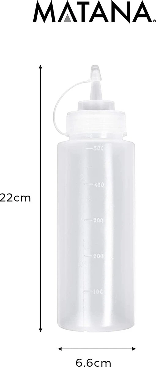 4 Stuks Knijpflessen Met Dop (500ml) - Sausdispenser Voor Ketchup, Sauzen, Olie, Dressings - Geen Lekkage, BPA-vrij 8 4 Stuks Knijpflessen Met Dop (500ml) - Sausdispenser Voor Ketchup, Sauzen, Olie, Dressings - Geen Lekkage, BPA-vrij - Afbeelding 6