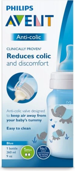 Philips Avent Anti-colic SCF821/15 - Babyfles (260 Ml) - 1 Stuk - Blauw -Zuigelingenvoeding 527x1200 1