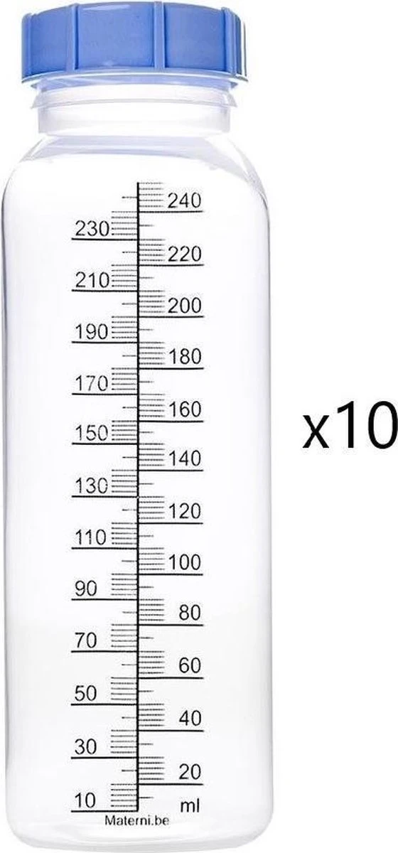 10 X Materni Home Moedermelkflessen 240 Ml Met Dop Tbv Borstvoeding 3 10 X Materni Home Moedermelkflessen 240 Ml Met Dop Tbv Borstvoeding