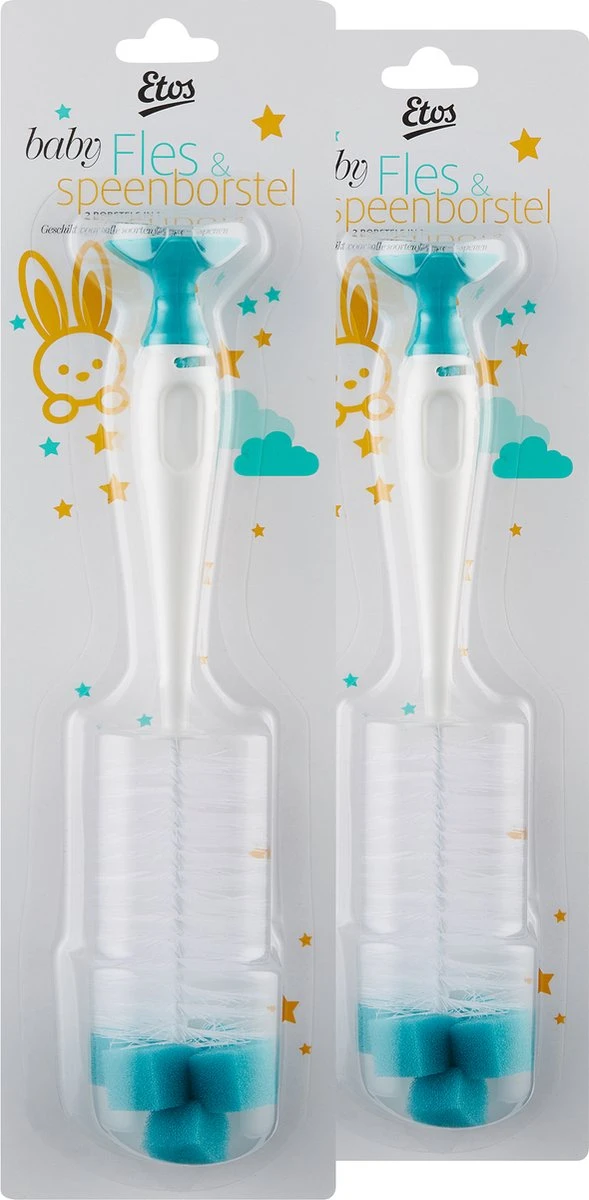 Etos Baby Fles & Speenborstel - 2 Stuks 3 Etos Baby Fles & Speenborstel - 2 Stuks