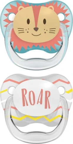 Dr. Brown's Dr Brown's Fopspeen - Fase 1 - Animal Faces - 0-6 Maanden - Blauw - 2-pack