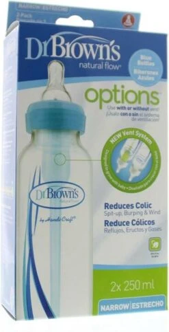 Dr. Brown's Options+ Anti-colic Standaard Fles - 250 Ml - Blauw - Duopack 7 Dr. Brown's Options+ Anti-colic Standaard Fles - 250 Ml - Blauw - Duopack -Zuigelingenvoeding 614x1200 2
