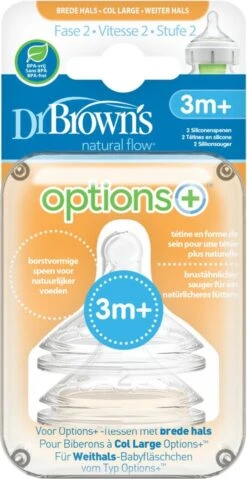 Dr. Brown's Options+ Anti-colic Fles Speen Fase 2 Brede Halsfles (2 St) 7 Dr. Brown's Options+ Anti-colic Fles Speen Fase 2 Brede Halsfles (2 St) -Zuigelingenvoeding 619x1200 1