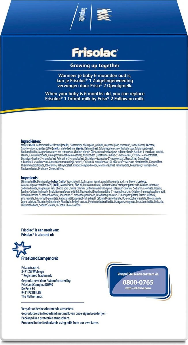 Frisolac 1 - Babyvoeding - 0 Tot 6 Maanden - 700g - Doos 8 Frisolac 1 - Babyvoeding - 0 Tot 6 Maanden - 700g - Doos - Afbeelding 6