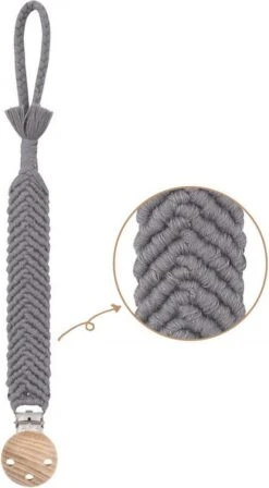 States&Klein Boho Speenkoord - Mist Grey - Duurzaam - Ibiza Stijl - Kraamcadeau - Babyshower - Baby - Grijs -Zuigelingenvoeding 662x1200