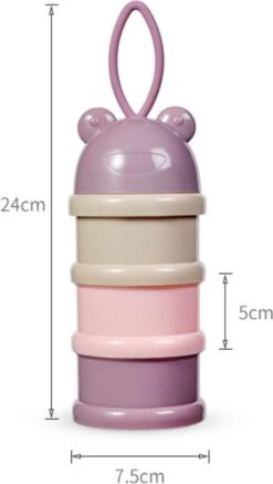 Merkloos Melktoren - Bewaarbakjes Babyvoeding - 3 Laags - Melkpoeder Doseerdoosjes - Melkpoeder Toren - Melkpoeder Bewaarbakjes - Verdeeldoos - Melk Poeder Dispenser - Melkpoeder Reisbox - Babyvoeding Bewaarbox - Roze -Zuigelingenvoeding 678x1200