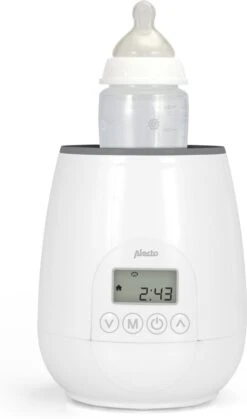 Alecto BW-700 - Snelle Digitale Flessenwarmer 500W Voor Opwarmen, Steriliseren En Ontdooien - Inclusief Stoomkap - Bediening Via Display - Wit -Zuigelingenvoeding 708x1200