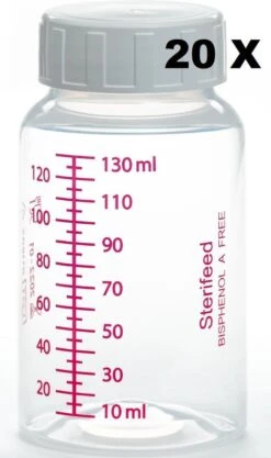Sterifeed: Moedermelk Bewaarfles (herbruikbare Kwaliteit) 20 Stuks 130 Ml (plastic)
