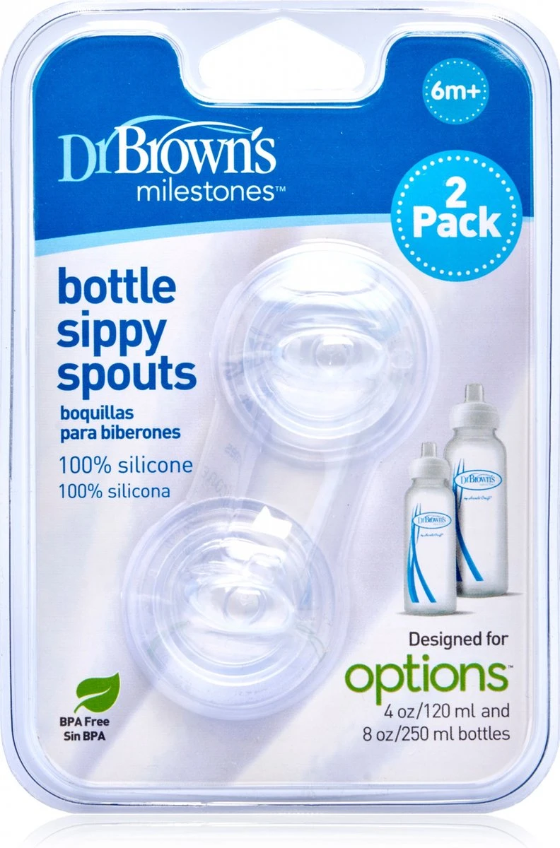 Dr. Brown's Sippy Spout Standaardfles - Transition Bottle - 2 Stuks 4 Dr. Brown's Sippy Spout Standaardfles - Transition Bottle - 2 Stuks - Afbeelding 2