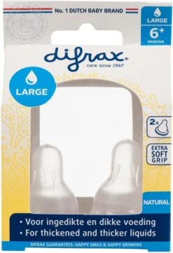Difrax Flessenspeen Natural - Maat Large - 2 Stuks -Zuigelingenvoeding 821x1200 1
