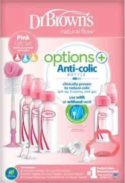 Dr. Brown's Options+ Anti-colic - Giftset Standaardfles - Roze -Zuigelingenvoeding 821x1200 3