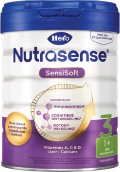Hero Nutrasense SensiSoft Peutermelk 3 - Flesvoeding Vanaf 1 Jaar - 3 X 700 Gram - Met Melkvet - Palmolie Vrij -Zuigelingenvoeding 834x1200