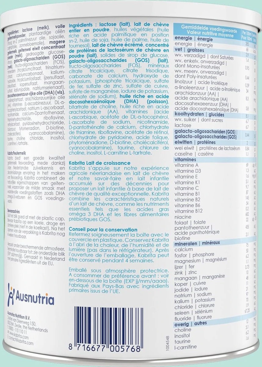 Kabrita 3 Peutermelk - Babyvoeding 12+ Maanden - 800g 6 Kabrita 3 Peutermelk - Babyvoeding 12+ Maanden - 800g - Afbeelding 4