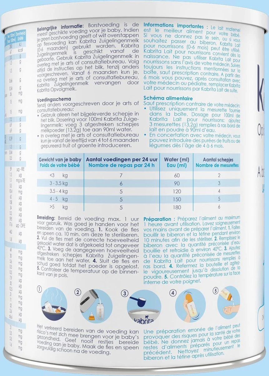 Kabrita 1 Zuigelingenmelk - Zuigelingenvoeding 0-6 Maanden - 800g 9 Kabrita 1 Zuigelingenmelk - Zuigelingenvoeding 0-6 Maanden - 800g - Afbeelding 7