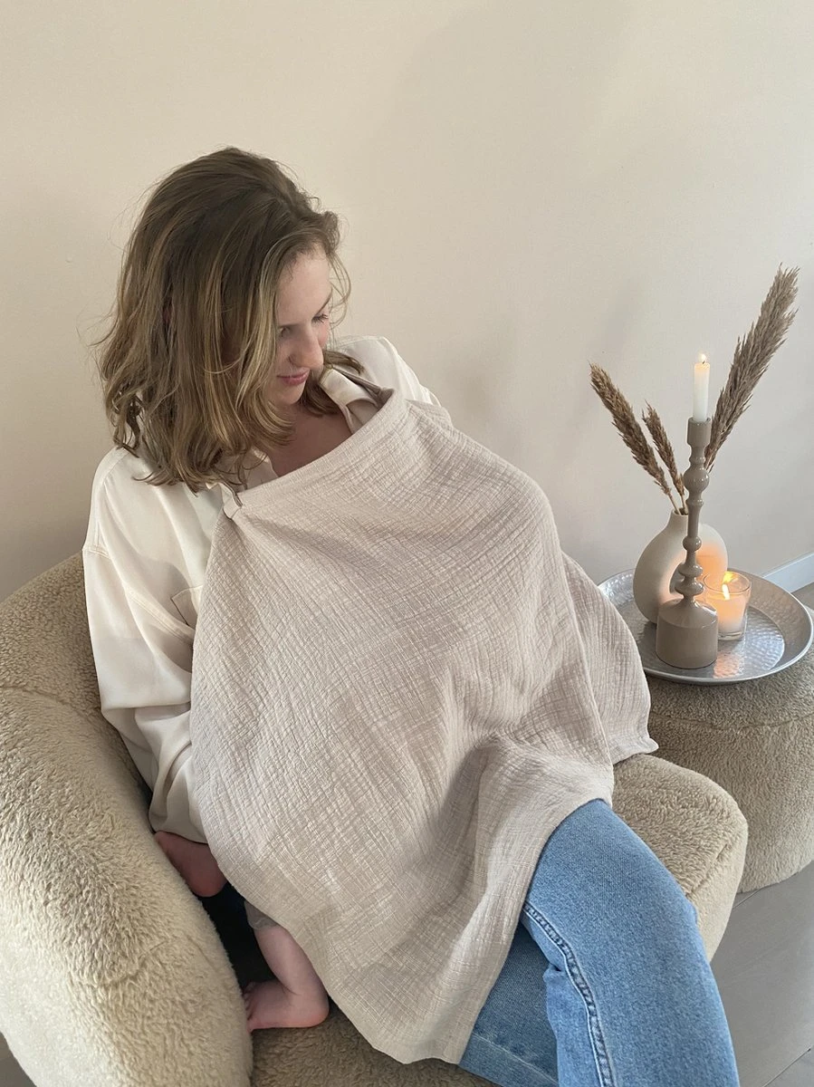Borstvoedingsdoek Voedingsdoek Naturel Met Zicht Op Baby Tijdens De Borstvoeding 4 Borstvoedingsdoek Voedingsdoek Naturel Met Zicht Op Baby Tijdens De Borstvoeding - Afbeelding 2