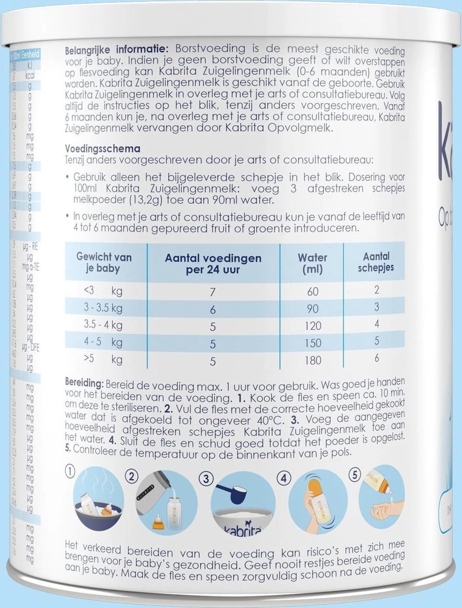 Kabrita 1 Zuigelingenmelk - Zuigelingenvoeding 0-6 Maanden - 400g 5 Kabrita 1 Zuigelingenmelk - Zuigelingenvoeding 0-6 Maanden - 400g - Afbeelding 3