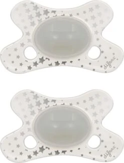 Difrax Fopspeen 0-6 Maanden Natural Speen - Glow In The Dark - 2 Stuks