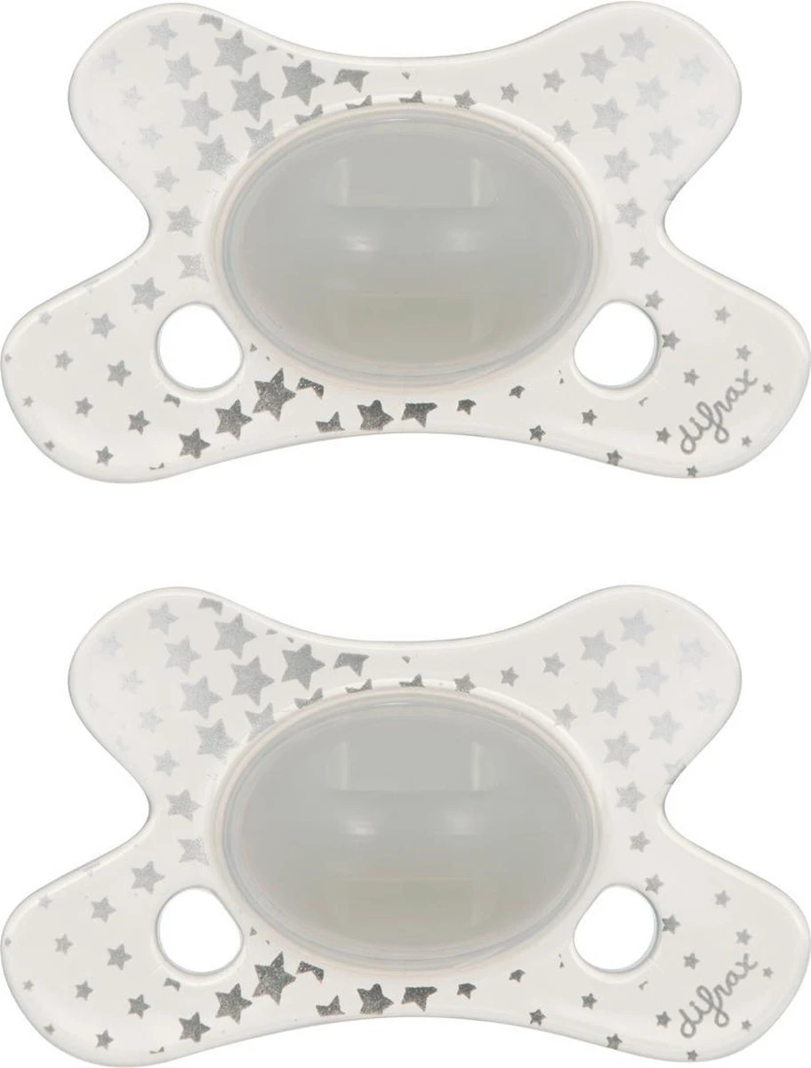 Difrax Fopspeen 0-6 Maanden Dental Speen - Glow In The Dark - 2 Stuks 2 Difrax Fopspeen 0-6 Maanden Dental Speen - Glow In The Dark - 2 Stuks