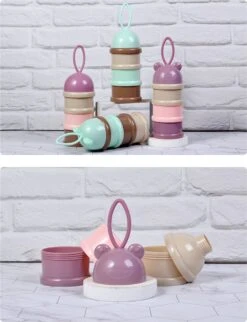 Merkloos Melktoren - Bewaarbakjes Babyvoeding - 3 Laags - Melkpoeder Doseerdoosjes - Melkpoeder Toren - Melkpoeder Bewaarbakjes - Verdeeldoos - Melk Poeder Dispenser - Melkpoeder Reisbox - Babyvoeding Bewaarbox - Roze -Zuigelingenvoeding 921x1200 1