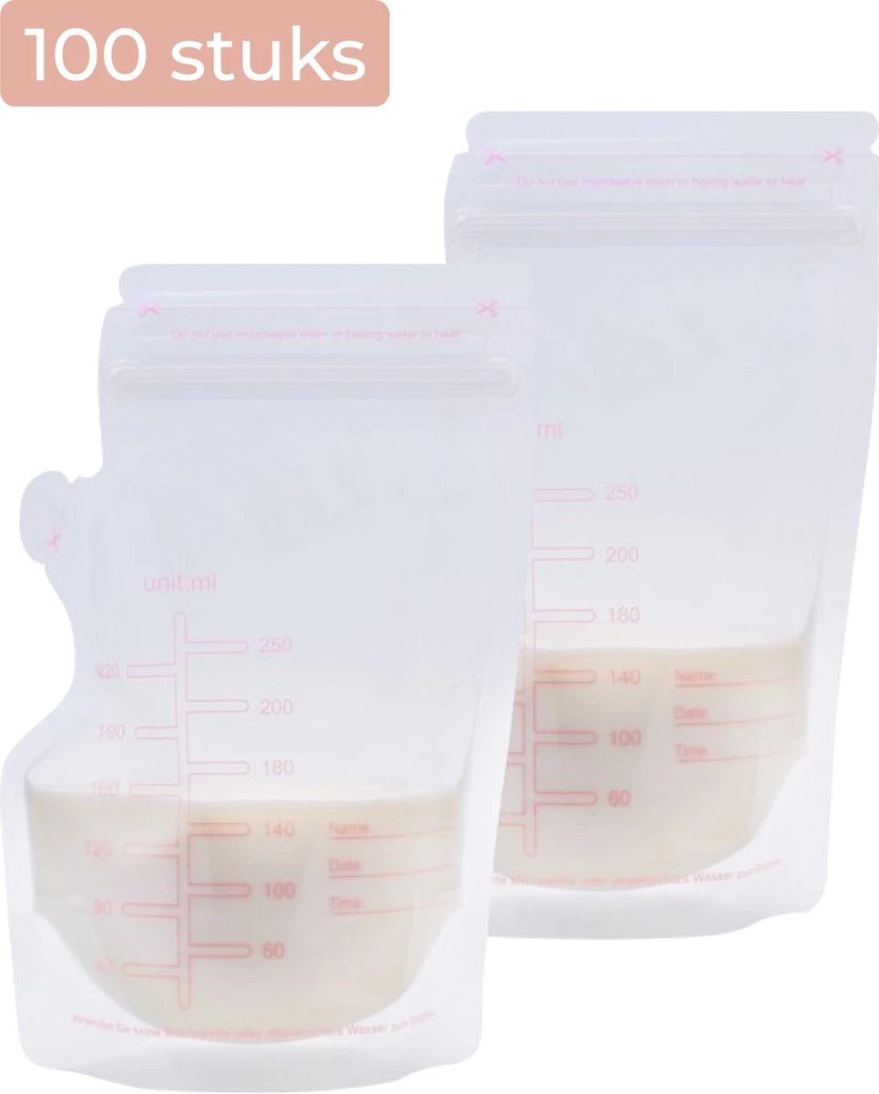 Nuvance - Moedermelk Bewaarzakjes - Borstvoeding Zakjes - 100 Stuks - 250ml - BPA Vrij - Dubbele Sluiting 3 Nuvance - Moedermelk Bewaarzakjes - Borstvoeding Zakjes - 100 Stuks - 250ml - BPA Vrij - Dubbele Sluiting