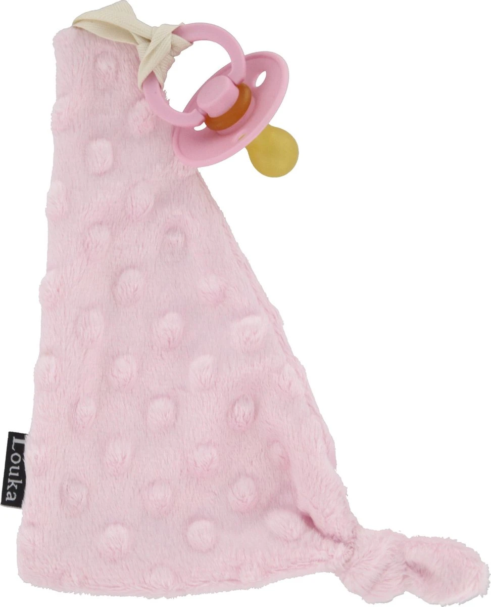 Louka Speendoekje Driehoek Minky Licht Roze - Meisje - Minky - Speenknuffel - Excl. Bibs Speen 3 Louka Speendoekje Driehoek Minky Licht Roze - Meisje - Minky - Speenknuffel - Excl. Bibs Speen