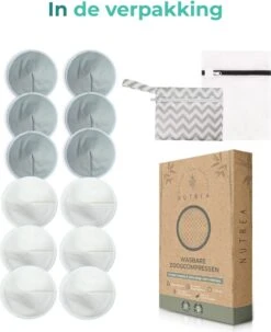 Nutrea – Wasbare Zoogcompressen – Herbruikbare Borstcompressen – 12 Stuks - ø12cm - Met Opbergzakje En Waszakje -Zuigelingenvoeding 978x1200 2