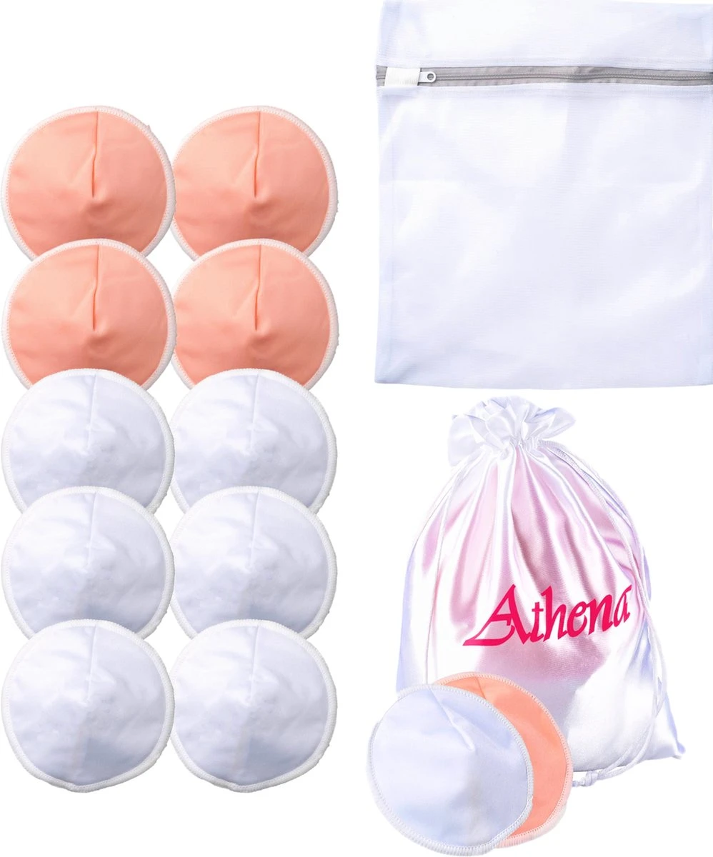 Merkloos Extra Dikke Wasbare Zoogcompressen (12 Stuks - 12cm Doorsnede) Incl Wasmachinezakje - Bamboe Borstcompressen Wasbaar | Athena 3 Merkloos Extra Dikke Wasbare Zoogcompressen (12 Stuks - 12cm Doorsnede) Incl Wasmachinezakje - Bamboe Borstcompressen Wasbaar | Athena